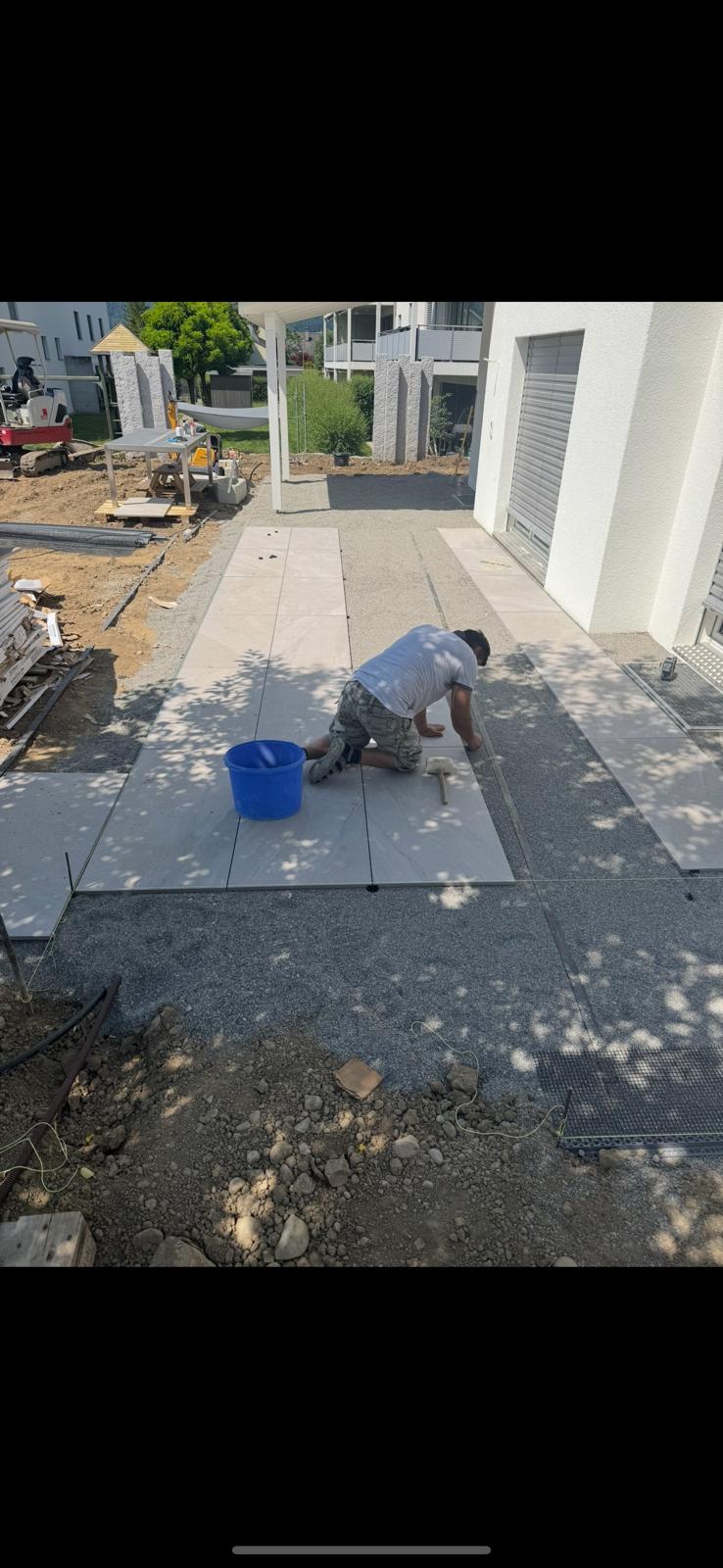 Terrassenplatten verlegen
